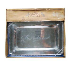 "Savor each moment" Global Market Aluminum Rectangle Tray